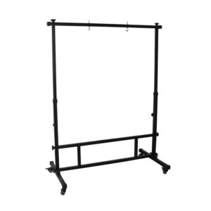 square gong stand with wheel