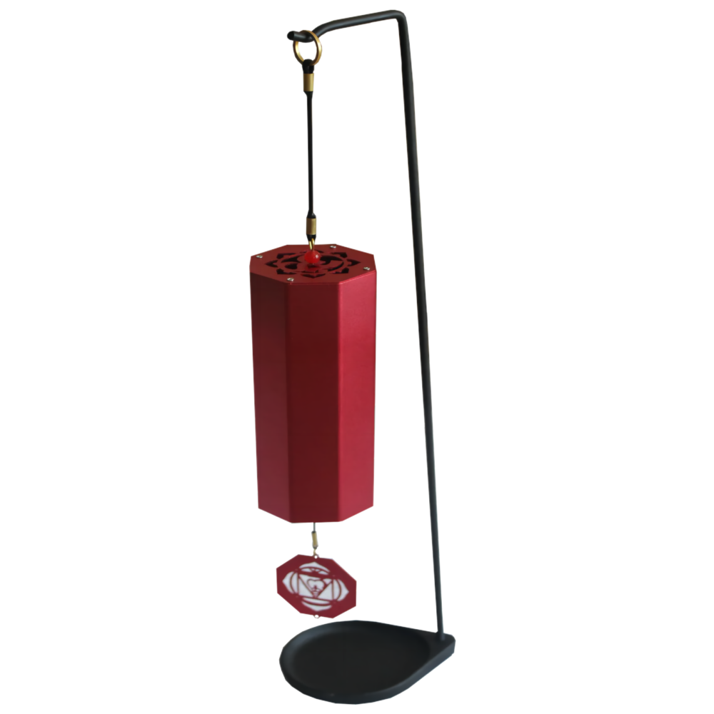 meditation red wind chimes